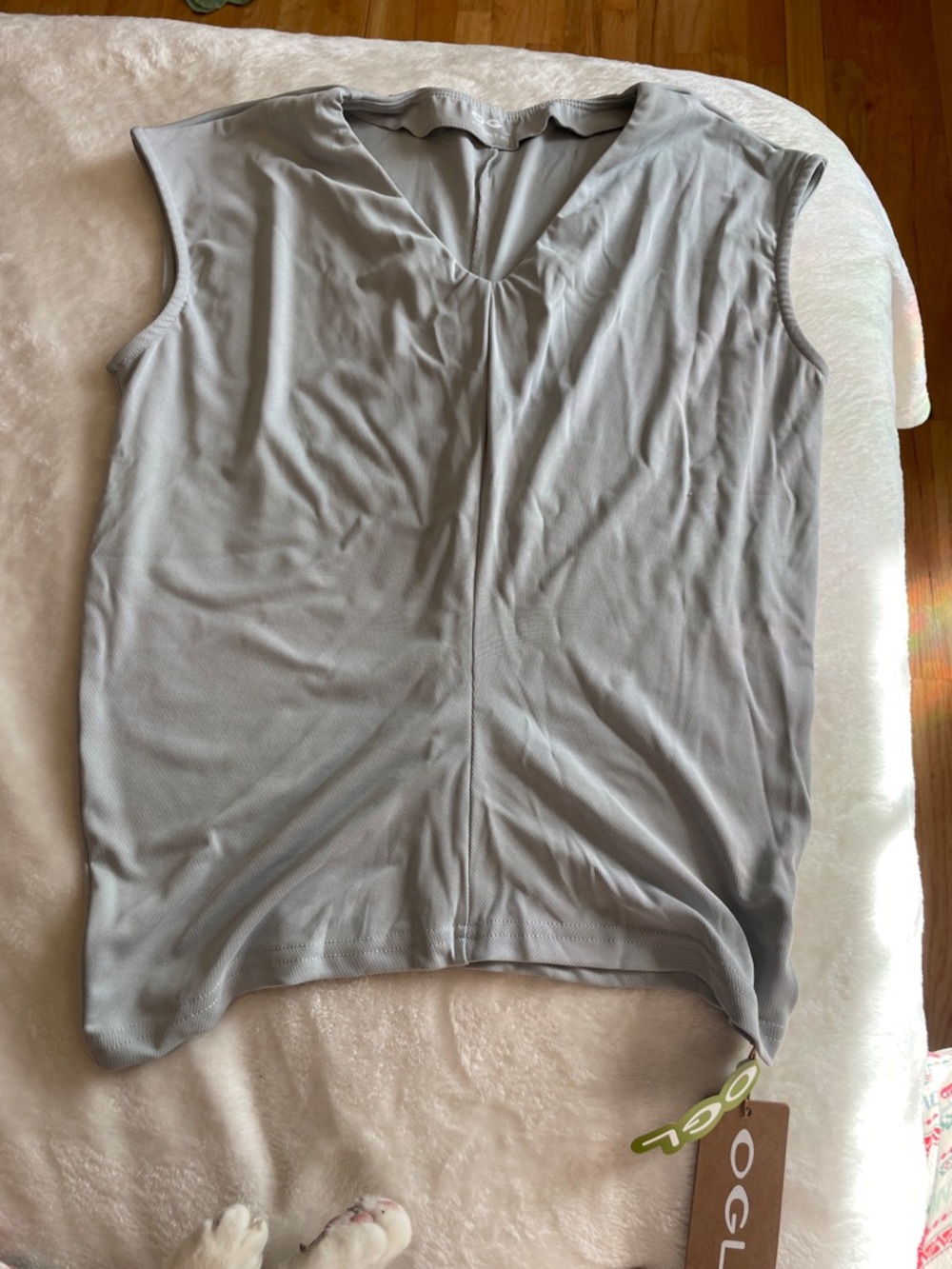 OGL Light Gray V-Neck Sleeveless Tank Top